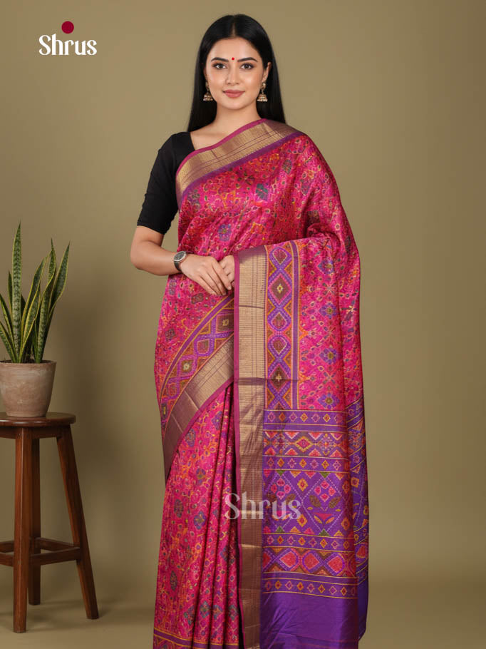 Pink & Purple - Semi Patola Saree