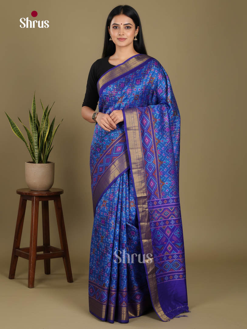 Blue & Purple - Semi Patola Saree