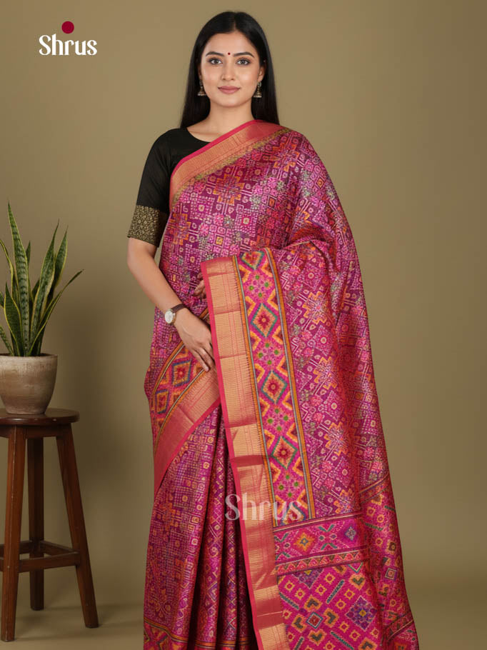Purple & Pink - Semi Patola Saree