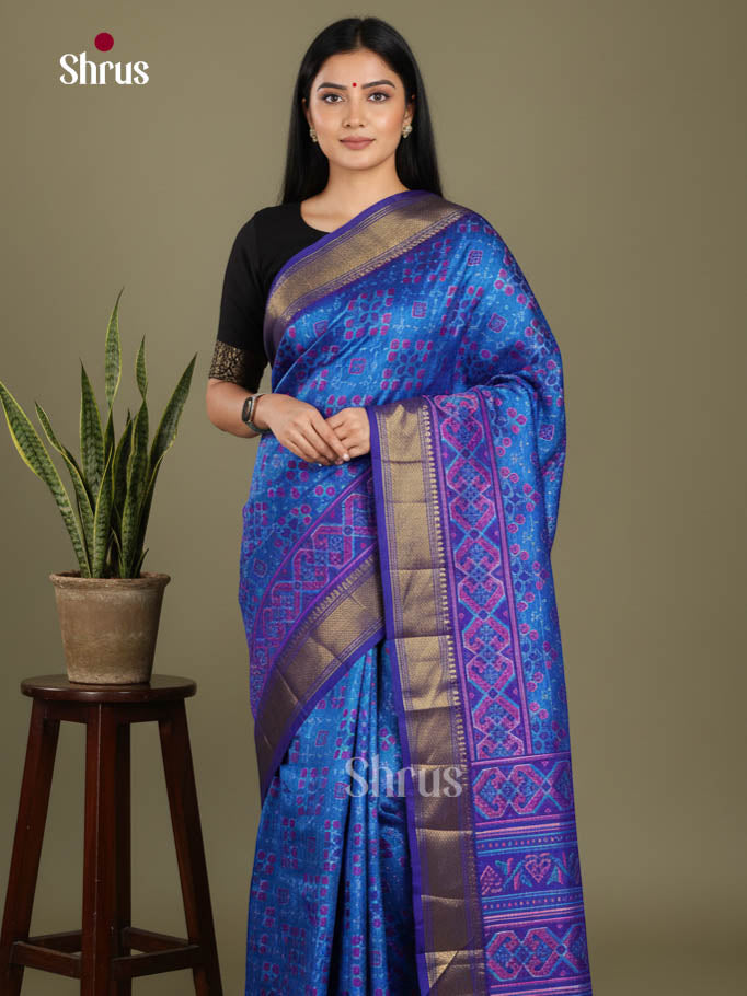 Blue & Purple - Semi Patola Saree