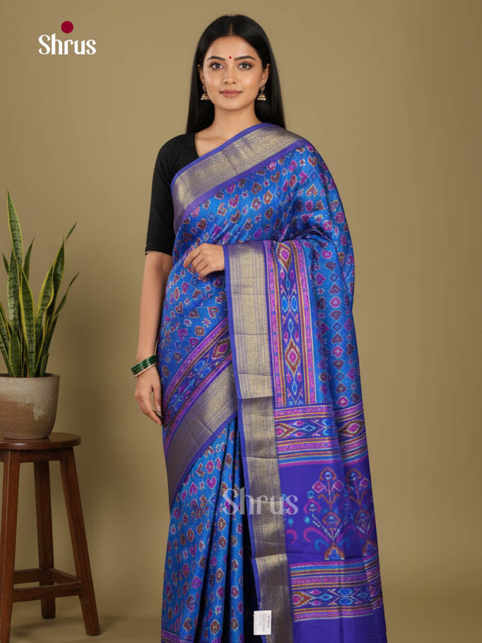 Blue & Purple - Semi Patola Saree