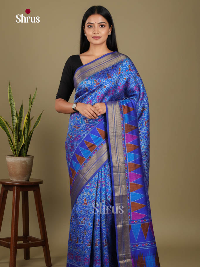 Blue - Semi Patola Saree