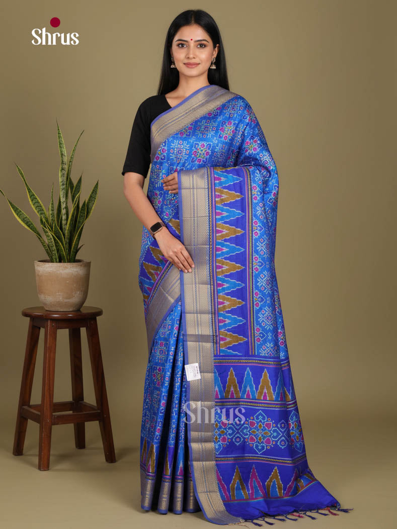 Blue - Semi Patola Saree