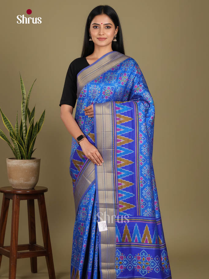 Blue - Semi Patola Saree