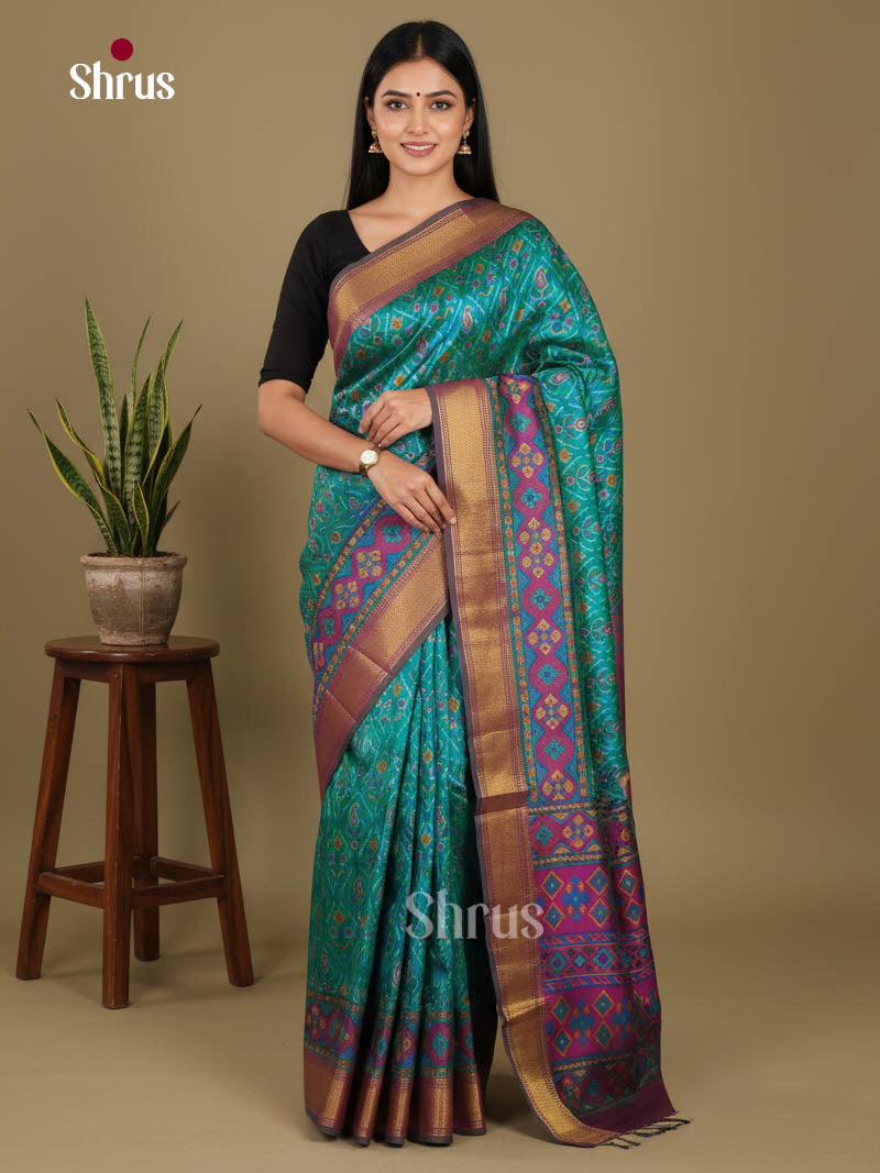 Blue & Purple - Semi Patola Saree