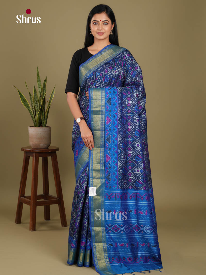 Blue - Semi Patola Saree