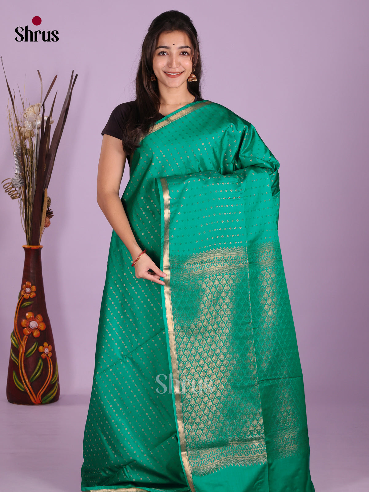 Green - Semi Softsilk Saree