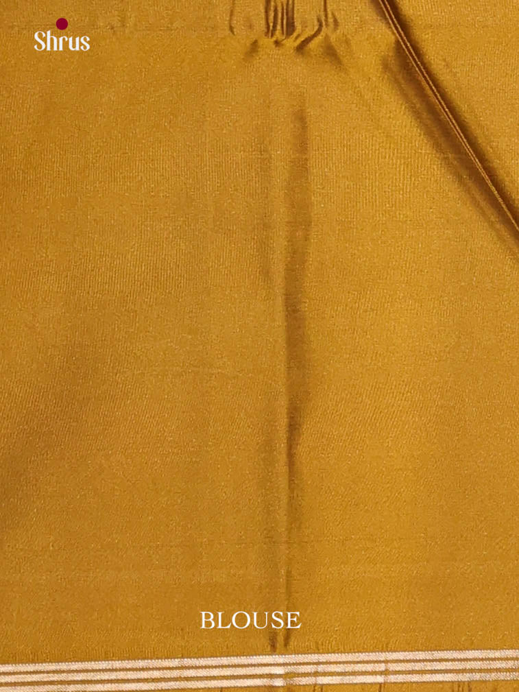 Blue & Mustard - Semi Softsilk Saree