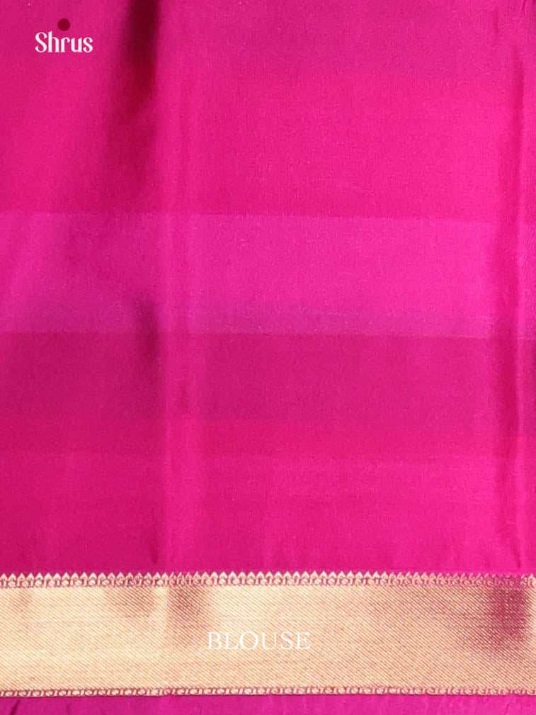 Green, Yellow & Majenta - Semi Softsilk Saree - Shop on Shrus.com