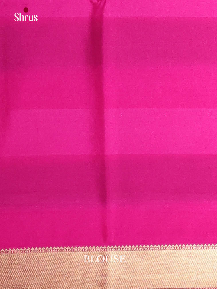 Green & Pink - Semi Softsilk Saree - Shop on Shrus.com