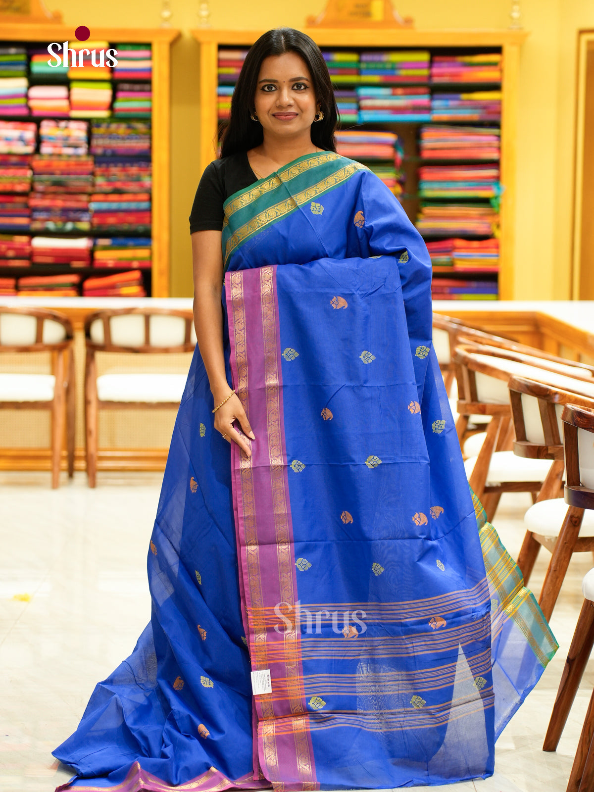 DKS14242 - Chettinad Mix Cotton-Without Blouse Saree