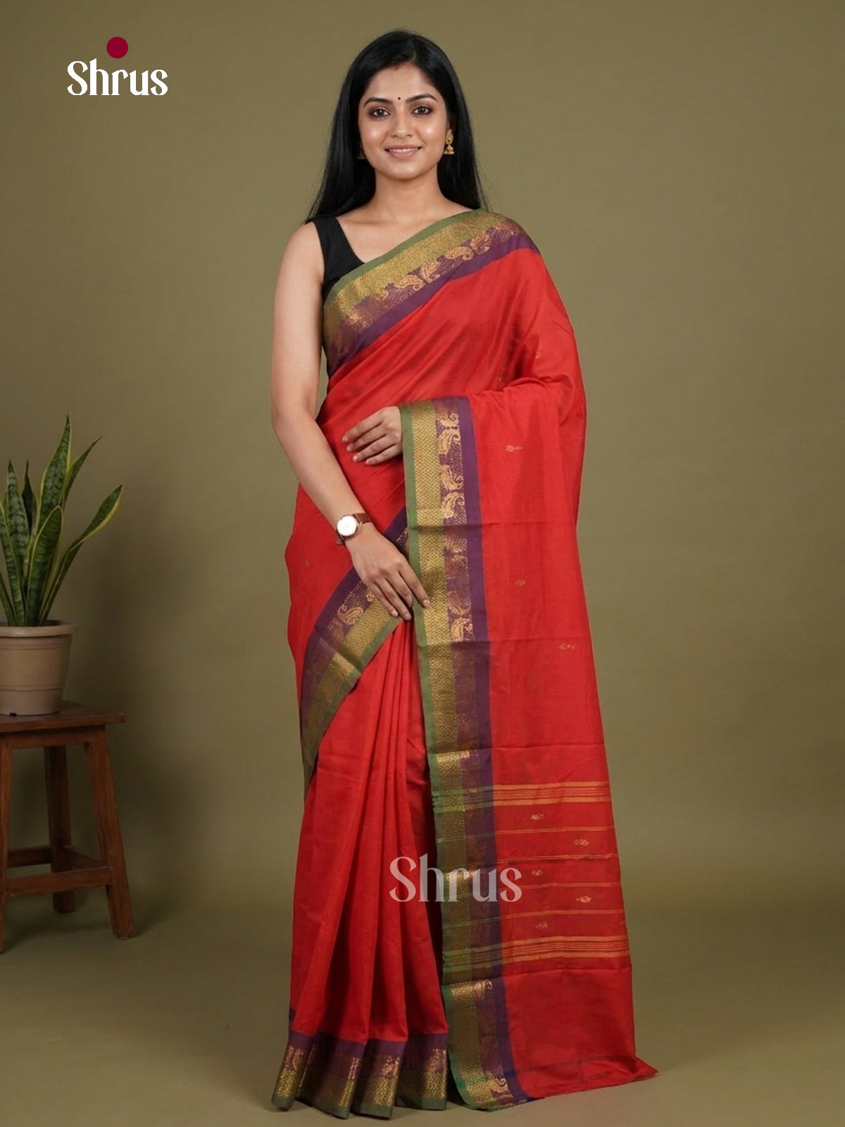 DKS14296 - Chettinad Mix Cotton-Without Blouse Saree