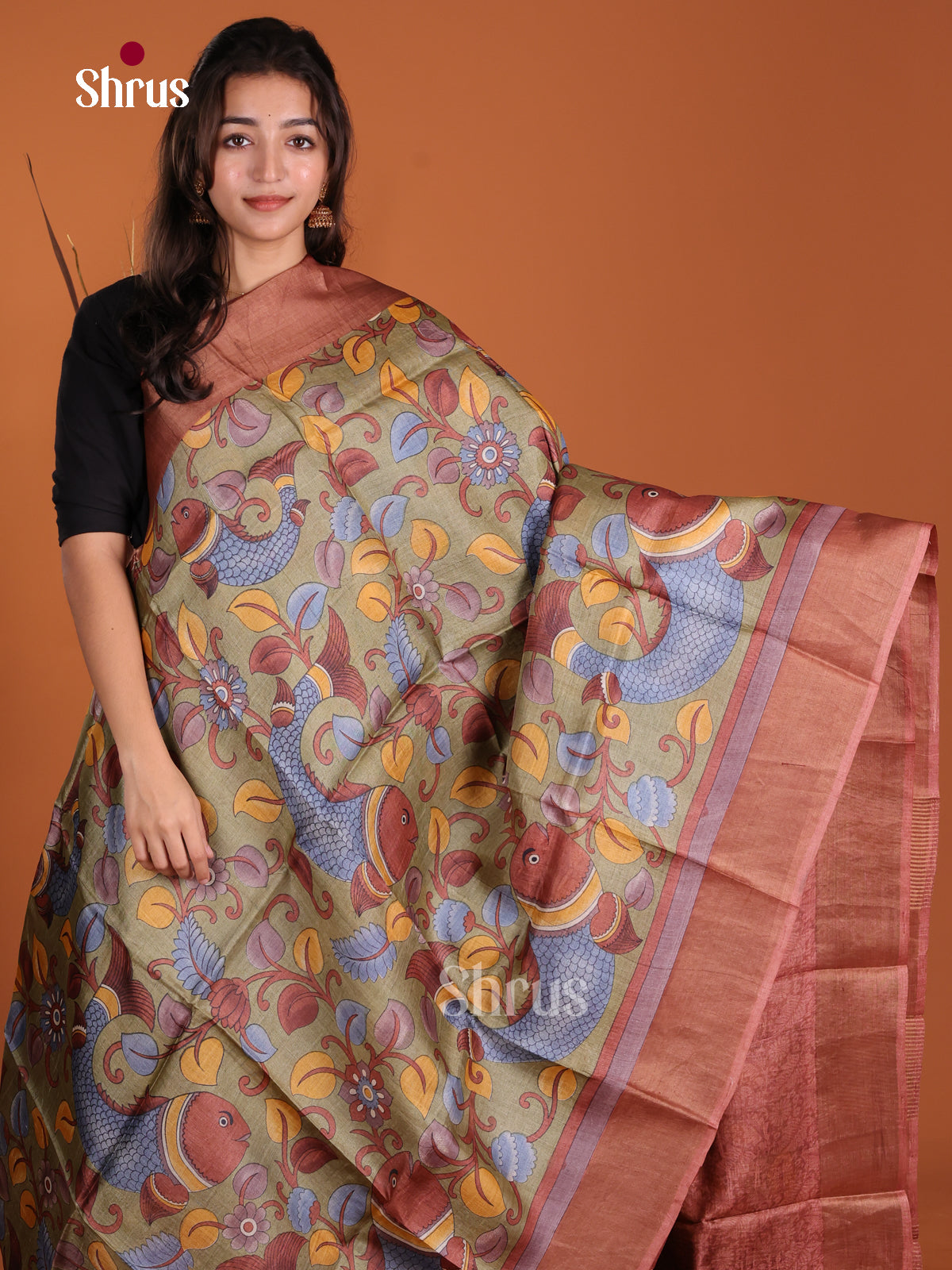DKS15003 - Printed Tussar Saree