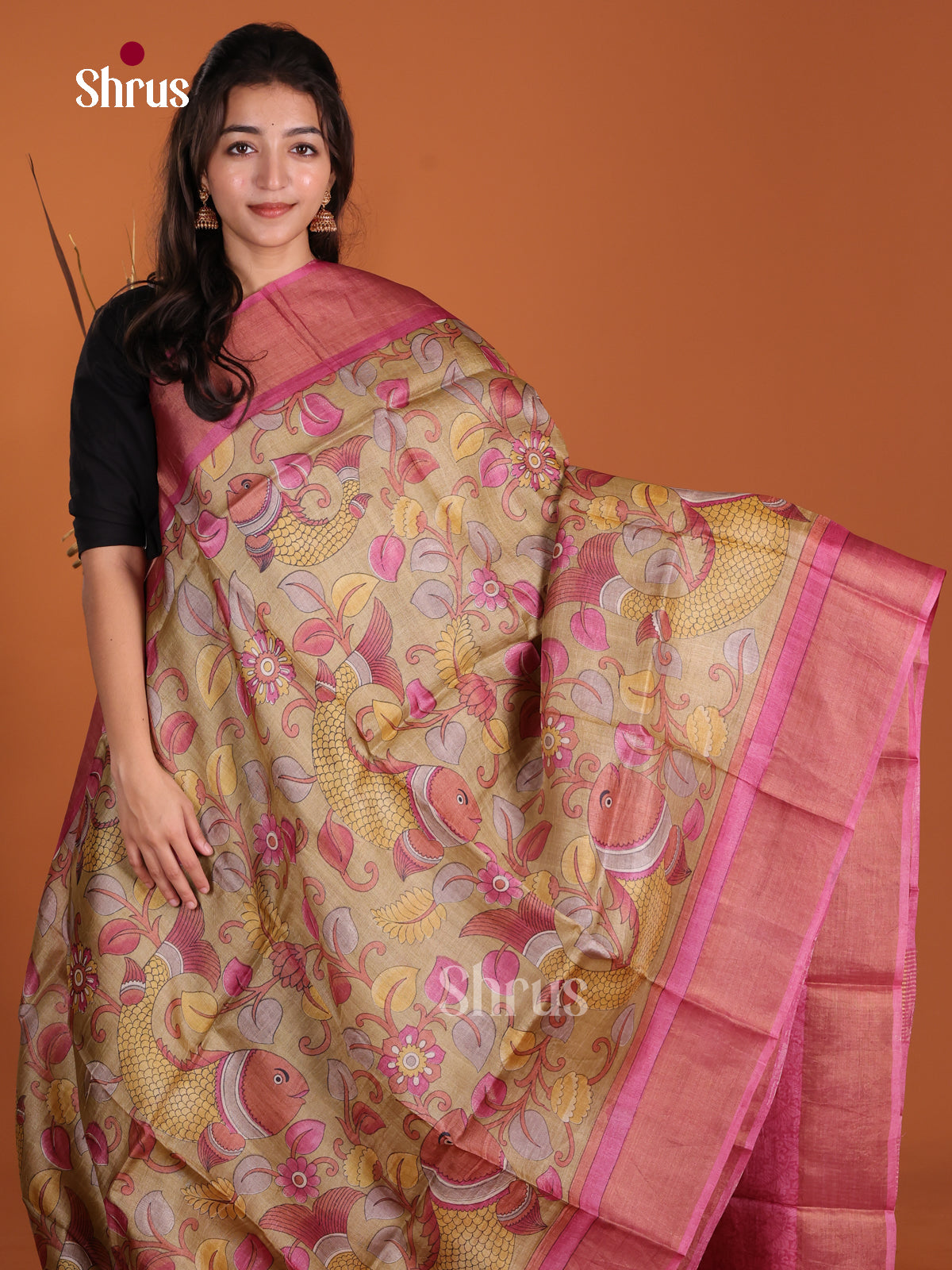DKS15005 - Printed Tussar Saree