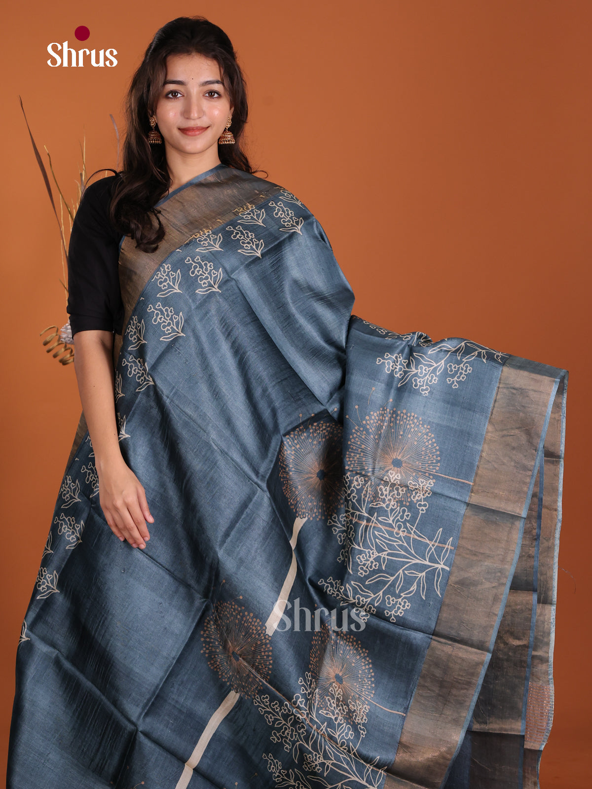 DKS15006 - Printed Tussar Saree