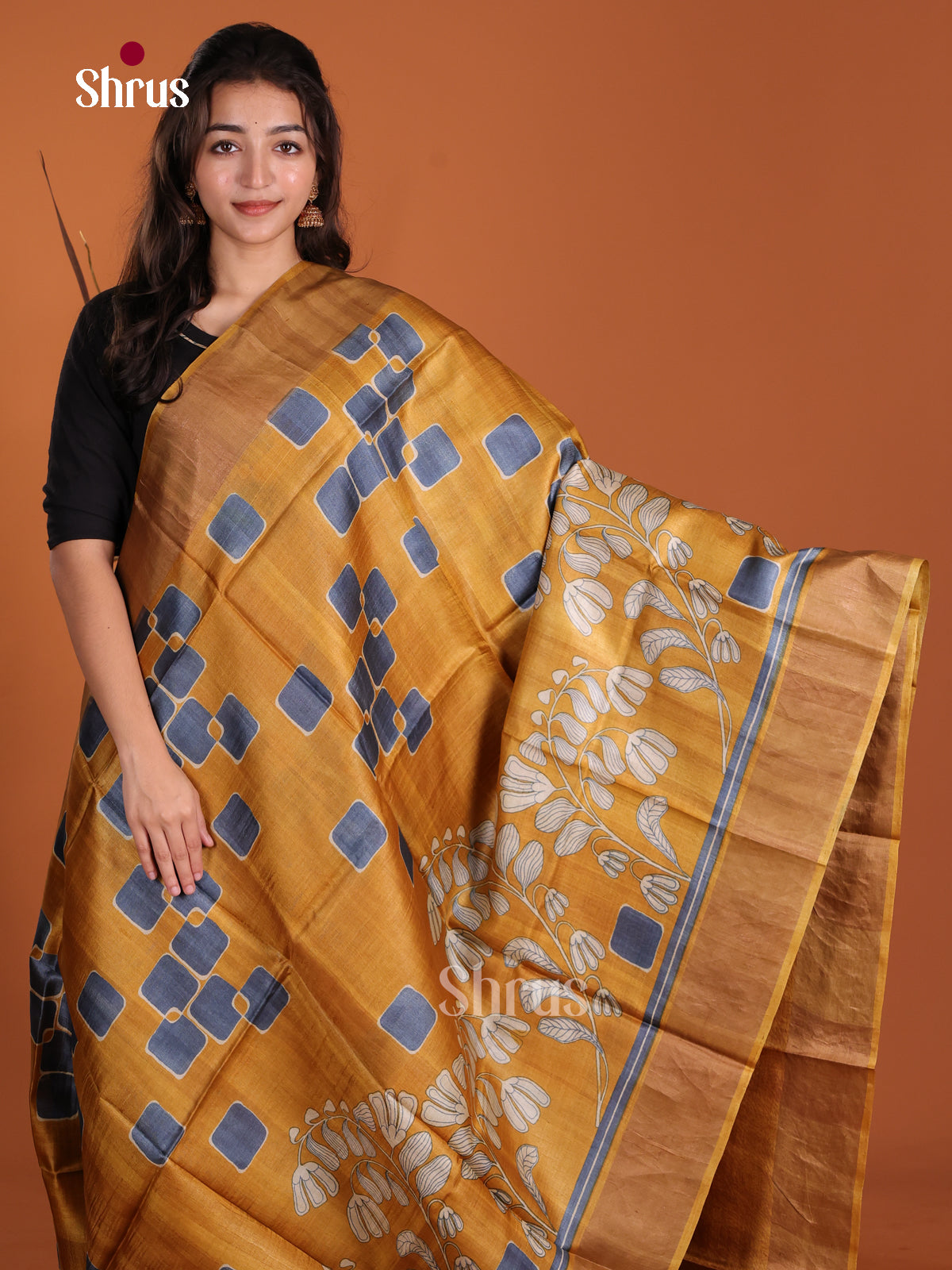 DKS15009 - Printed Tussar Saree