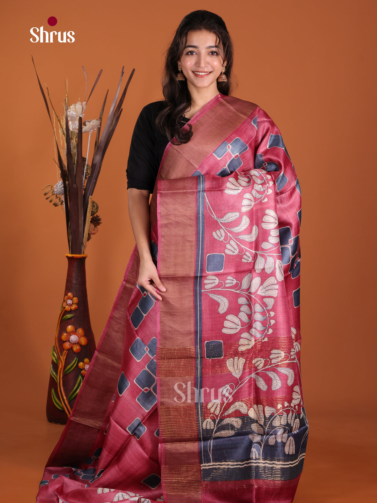 DKS15011 - Printed Tussar Saree