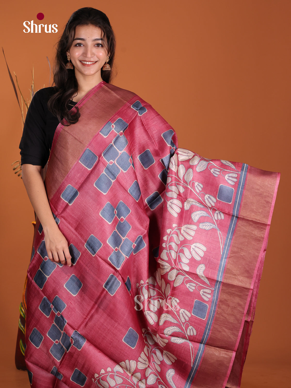 DKS15011 - Printed Tussar Saree