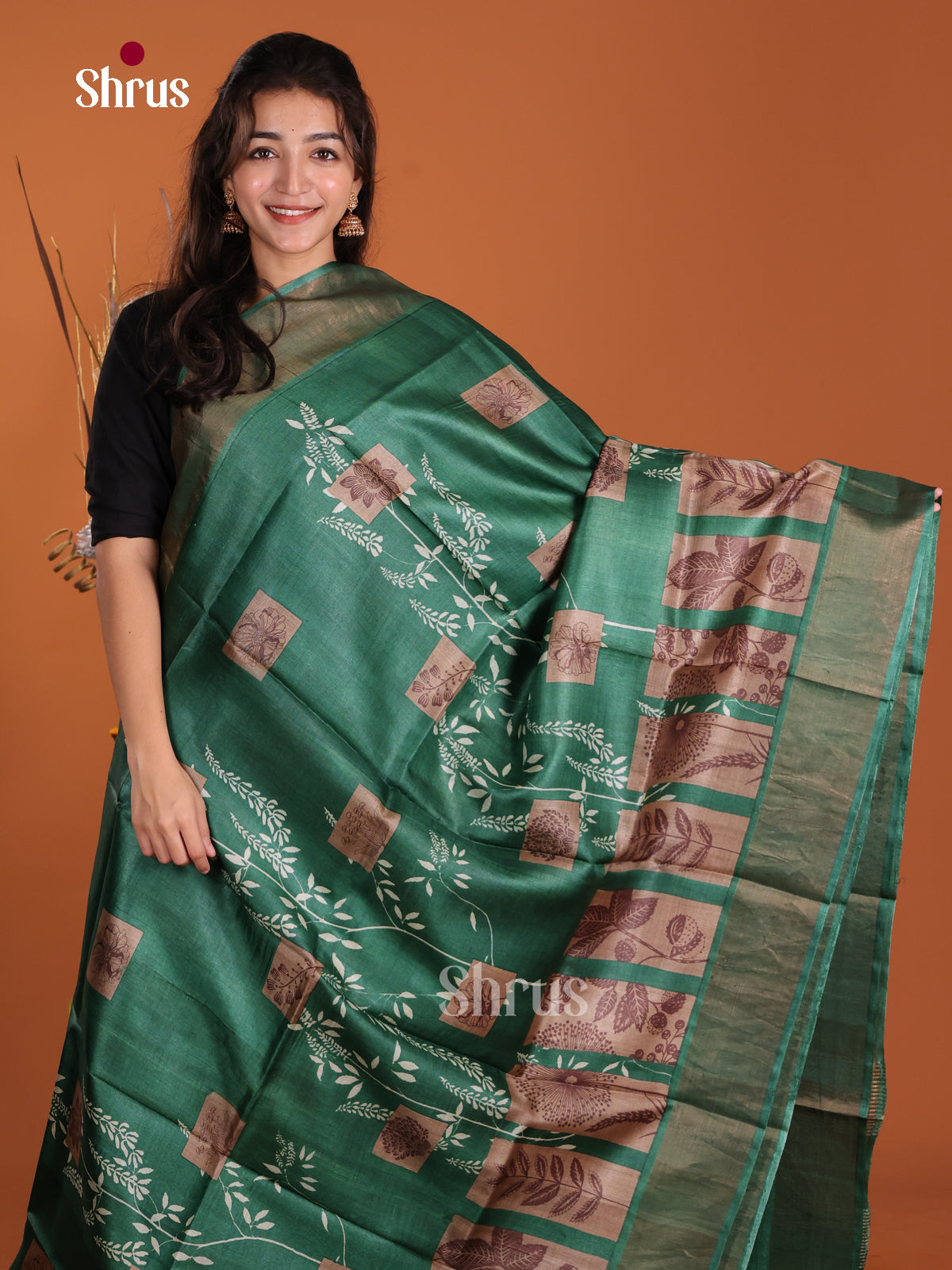 DKS15020 - Printed Tussar Saree