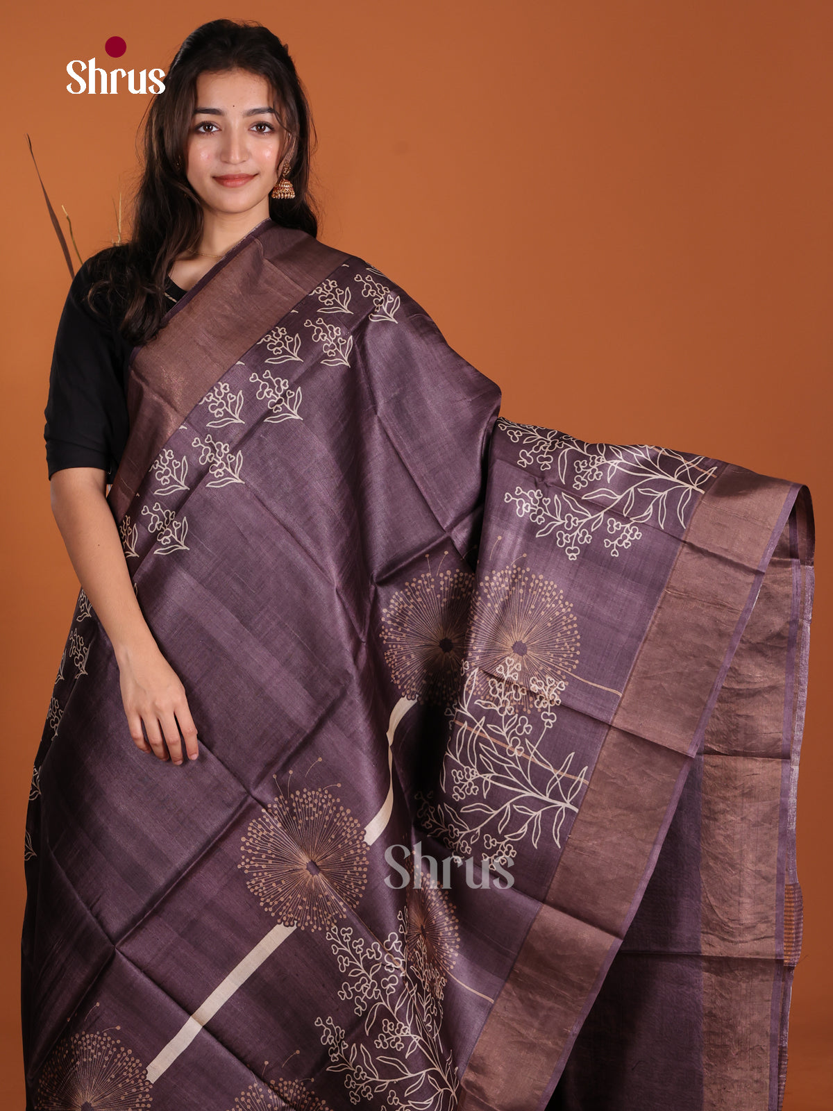 DKS15023 - Printed Tussar Saree