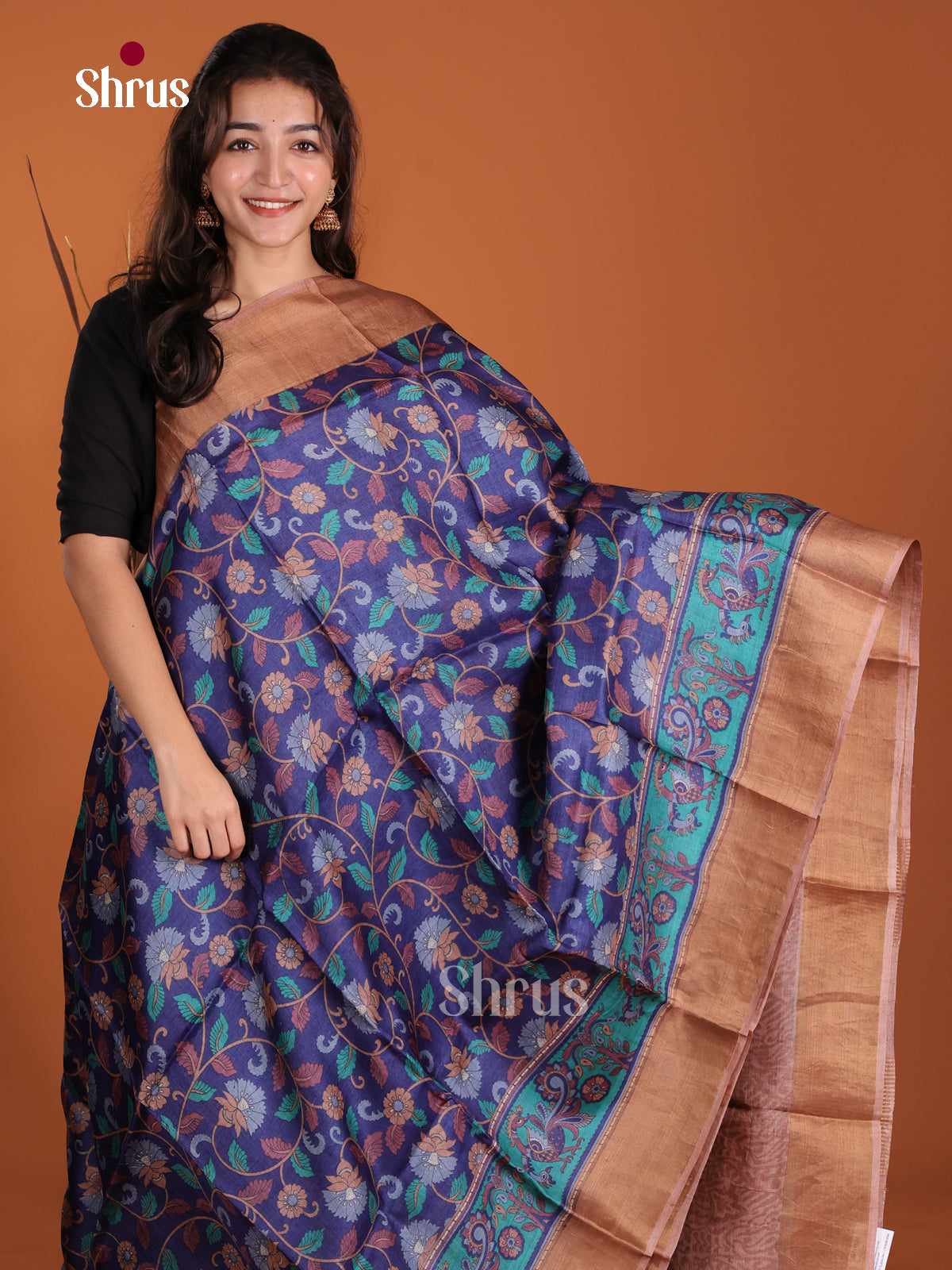 DKS15025 - Printed Tussar Saree