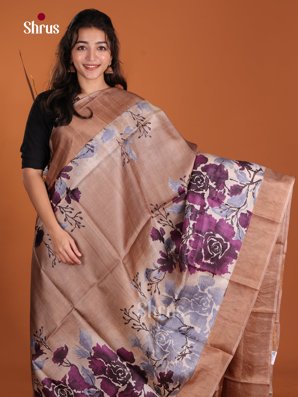 DKS15027 - Printed Tussar Saree