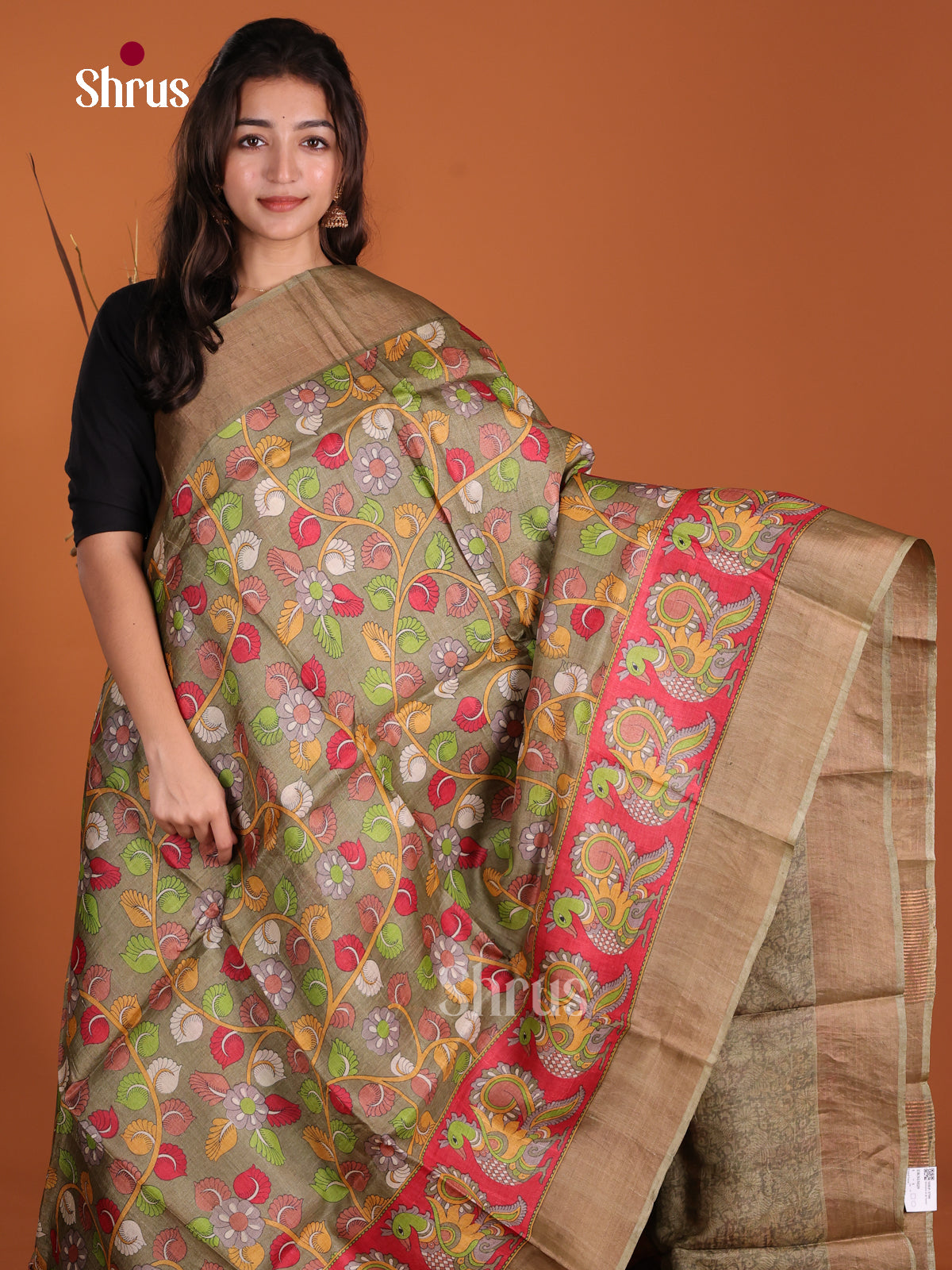 DKS15029 - Printed Tussar Saree