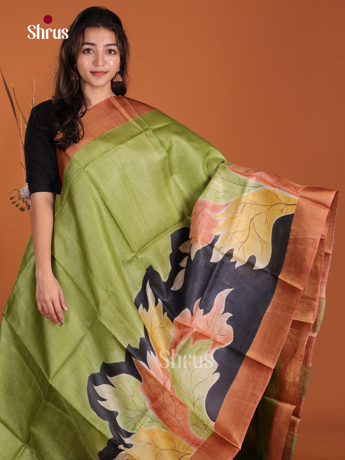 DKS15035 - Handpainted Tussar Saree