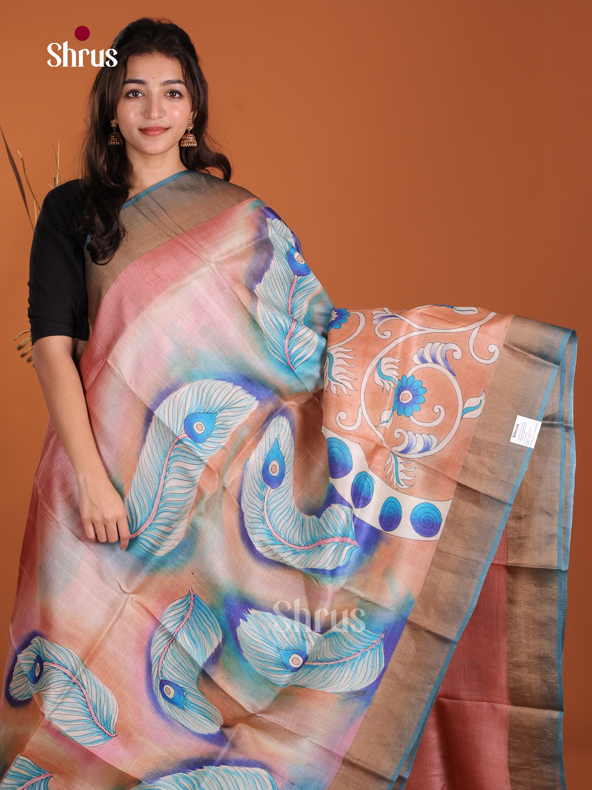 DKS15047 - Handpainted Tussar Saree