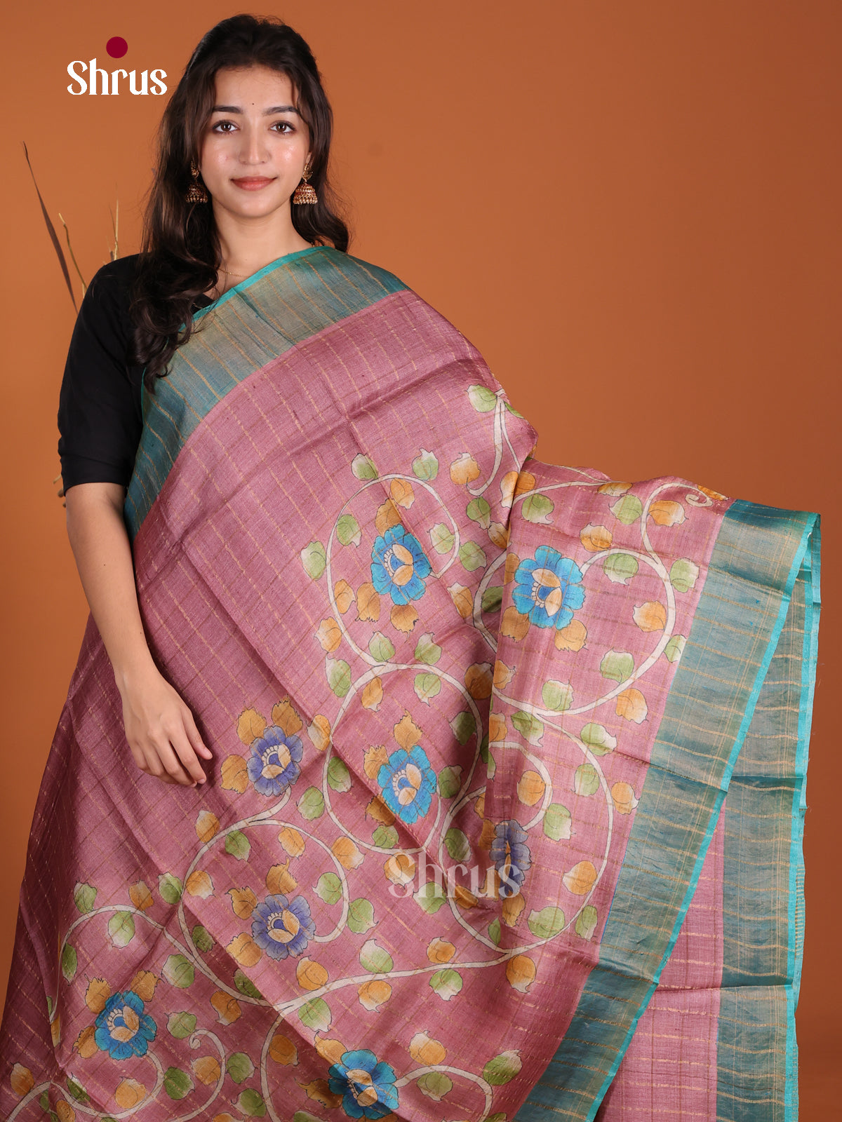 DKS15050 - Handpainted Tussar Saree