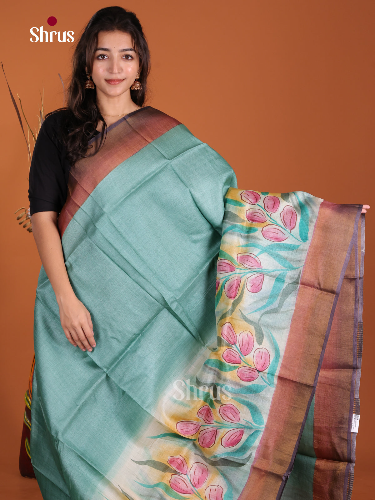 DKS15054 - Handpainted Tussar Saree
