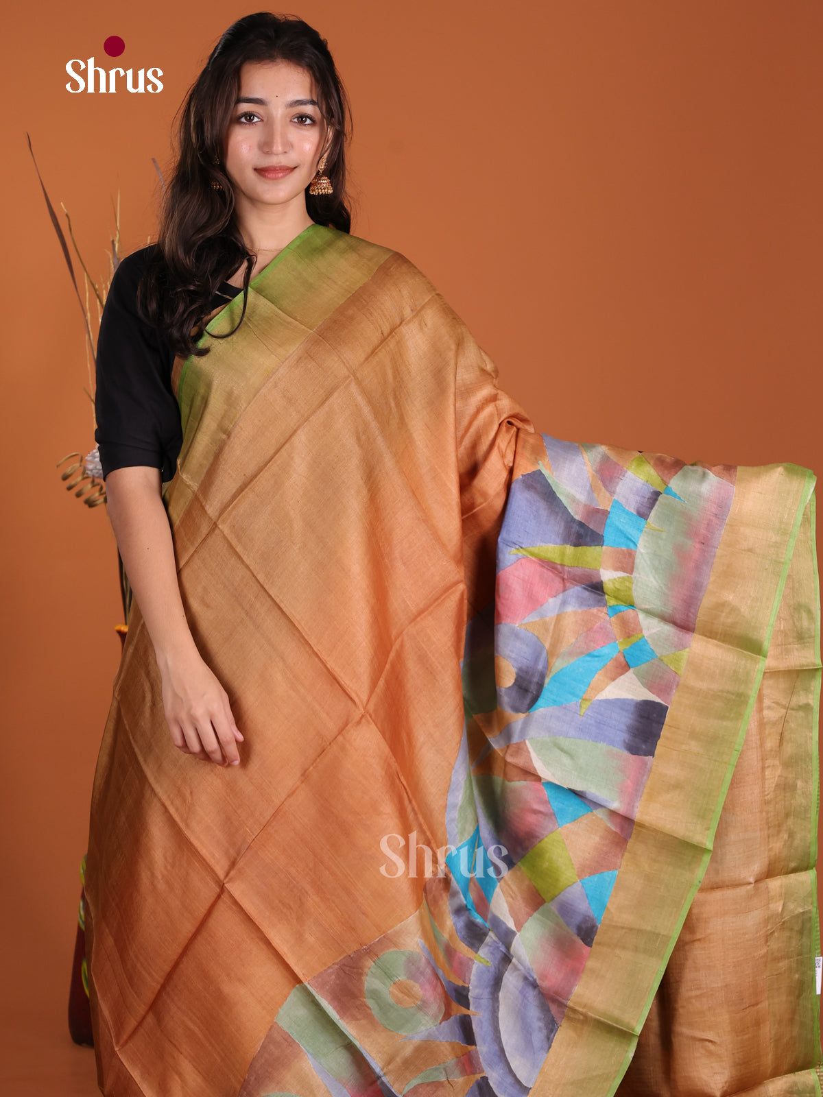 DKS15060 - Handpainted Tussar Saree