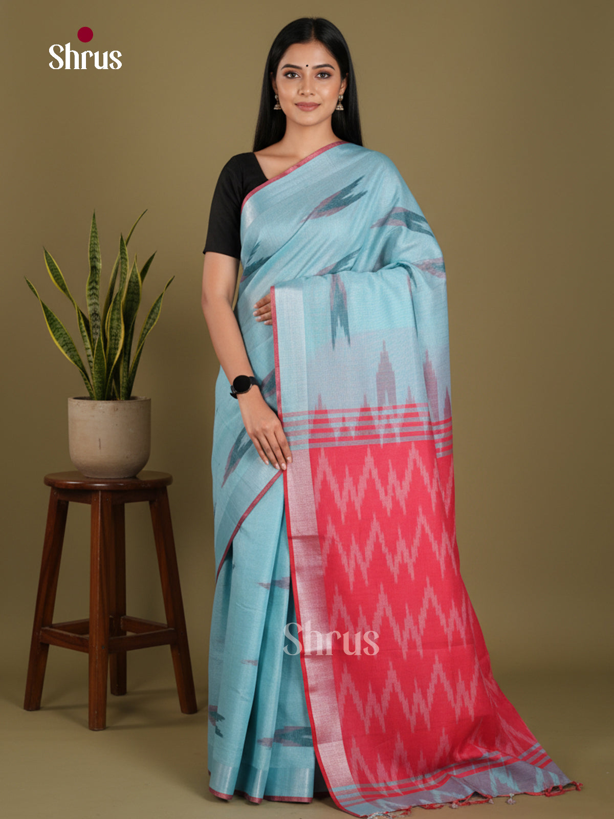 DKS17005 - Semi Ikkat Saree