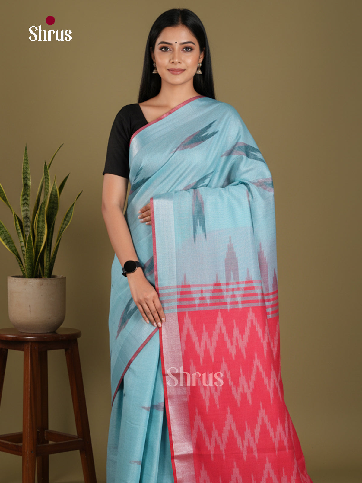 DKS17005 - Semi Ikkat Saree