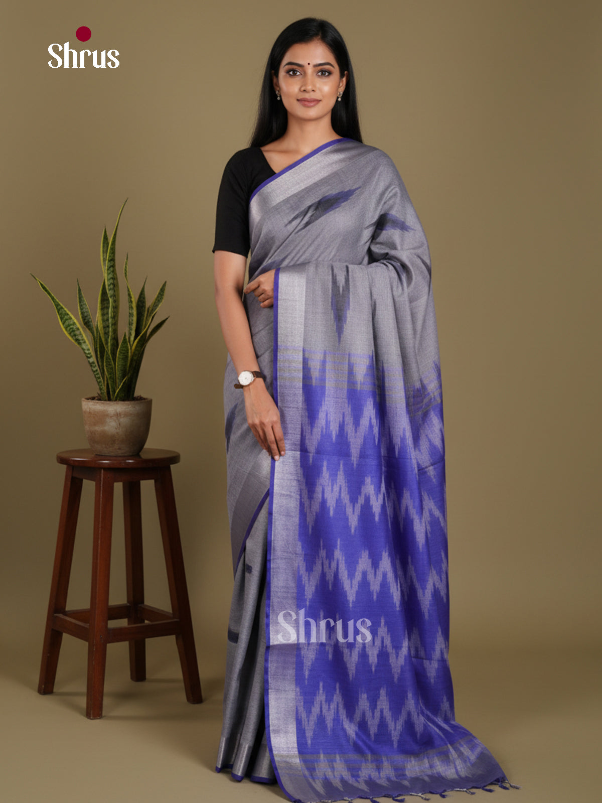 DKS17015 - Semi Ikkat Saree