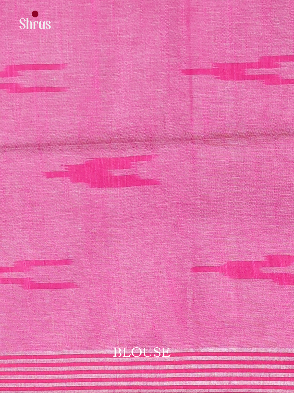White & Pink - Semi Ikkat Saree