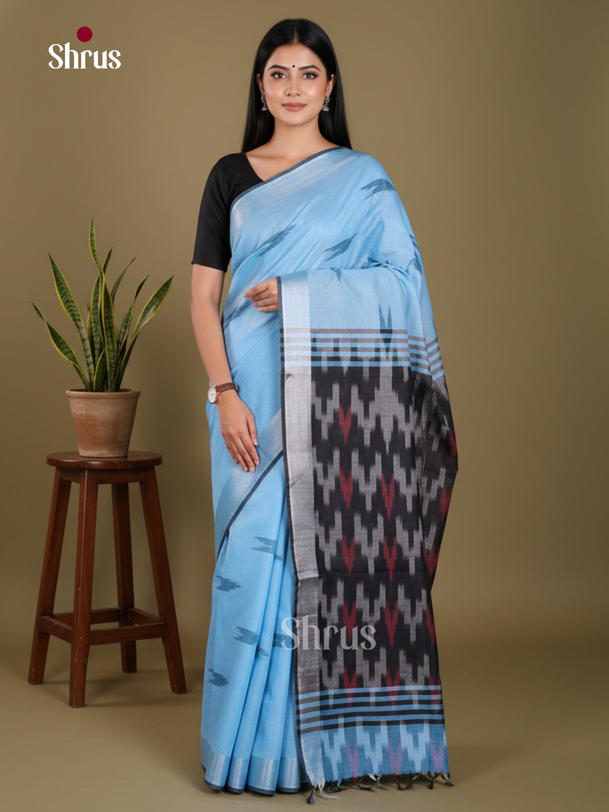 DKS17053 - Semi Ikkat Saree