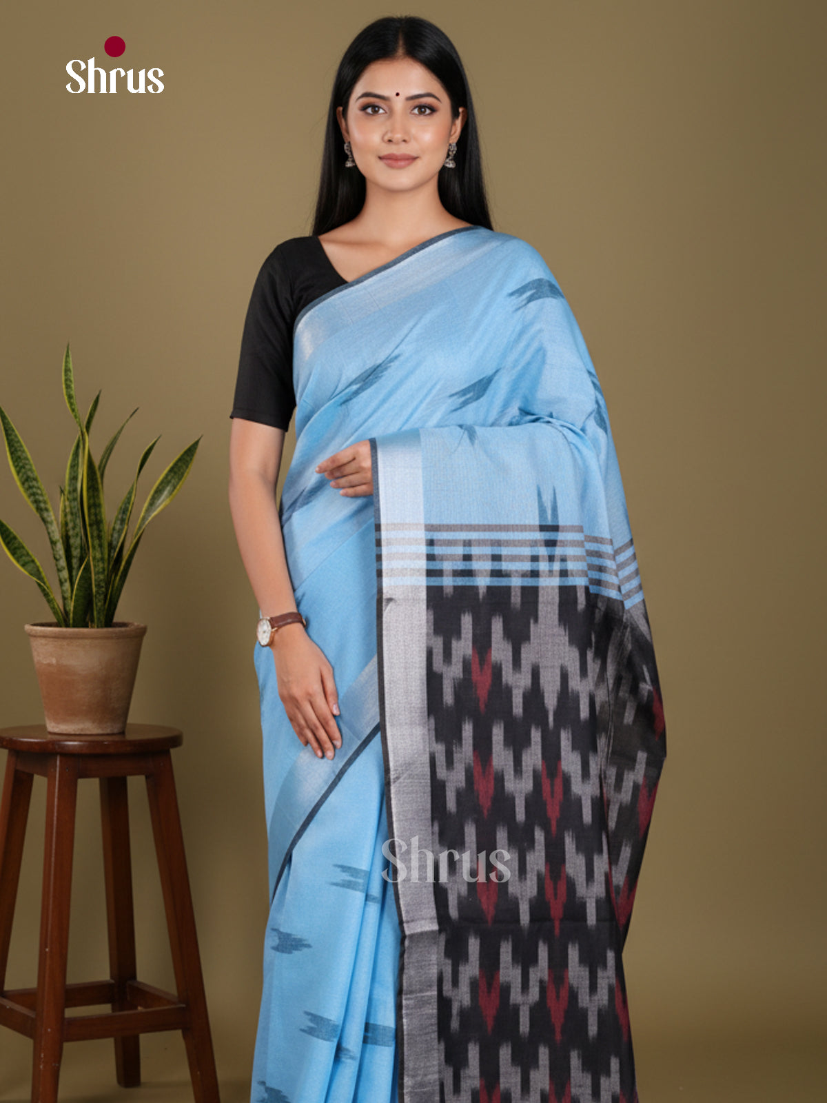 DKS17053 - Semi Ikkat Saree