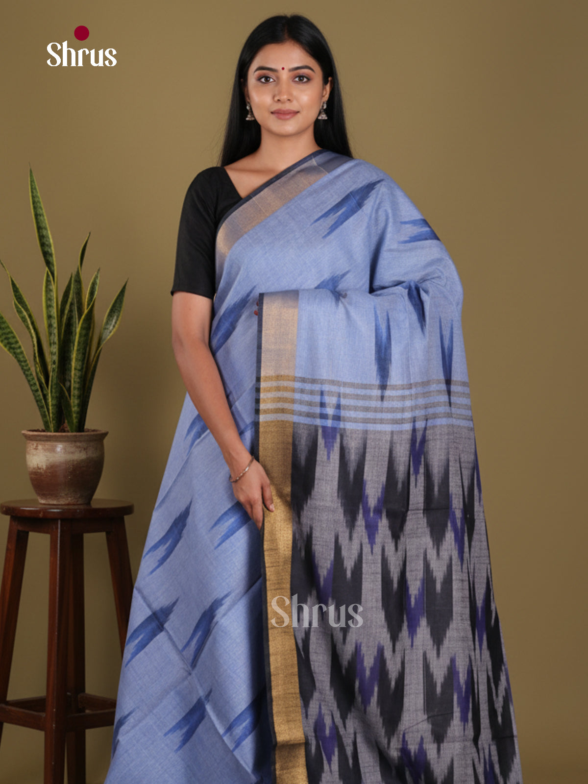 DKS17060 - Semi Ikkat Saree