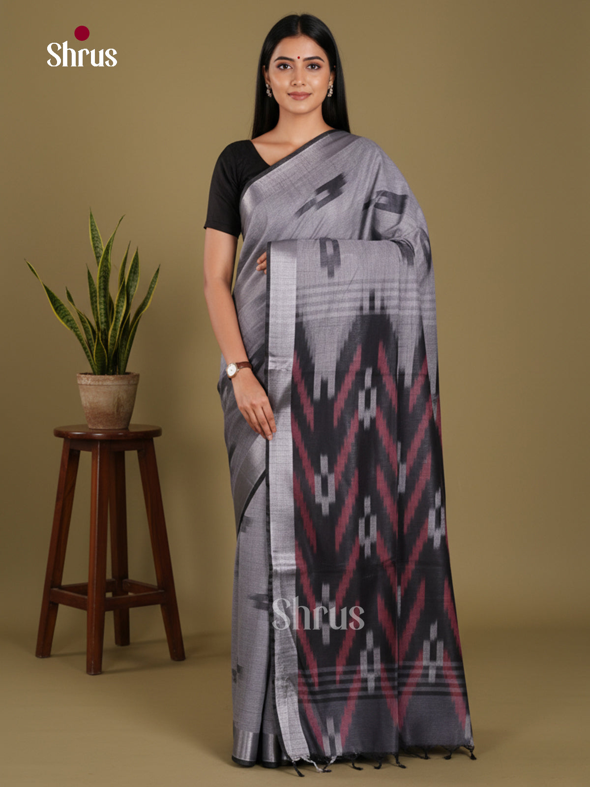 DKS17084 - Semi Ikkat Saree