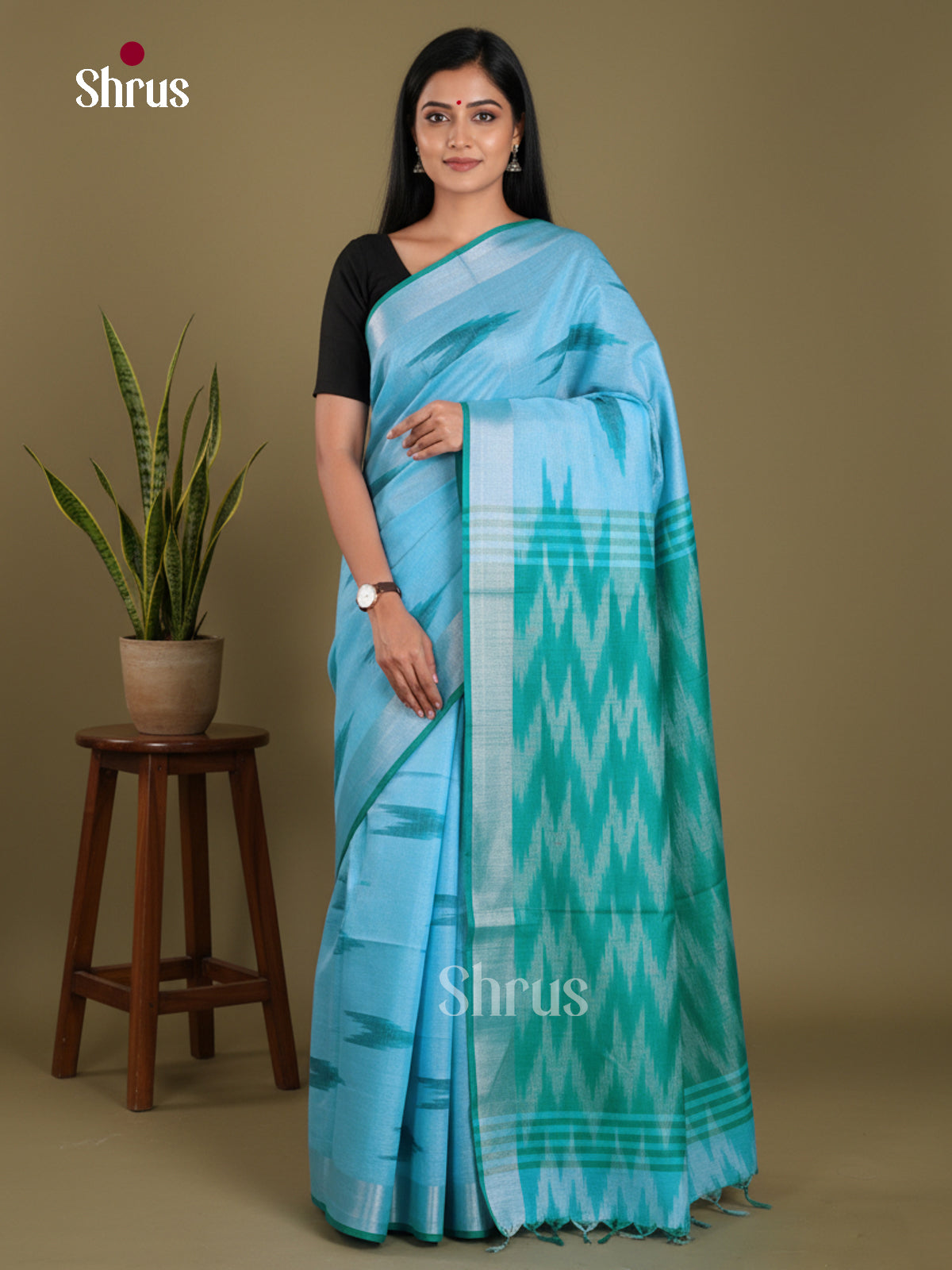 DKS17102 - Semi Ikkat Saree