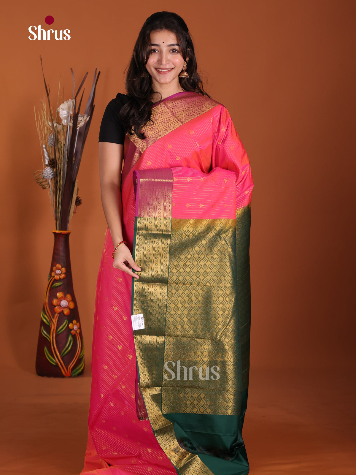DKS17138 - Semi Kanchipuram Saree - Shop on Shrus.com
