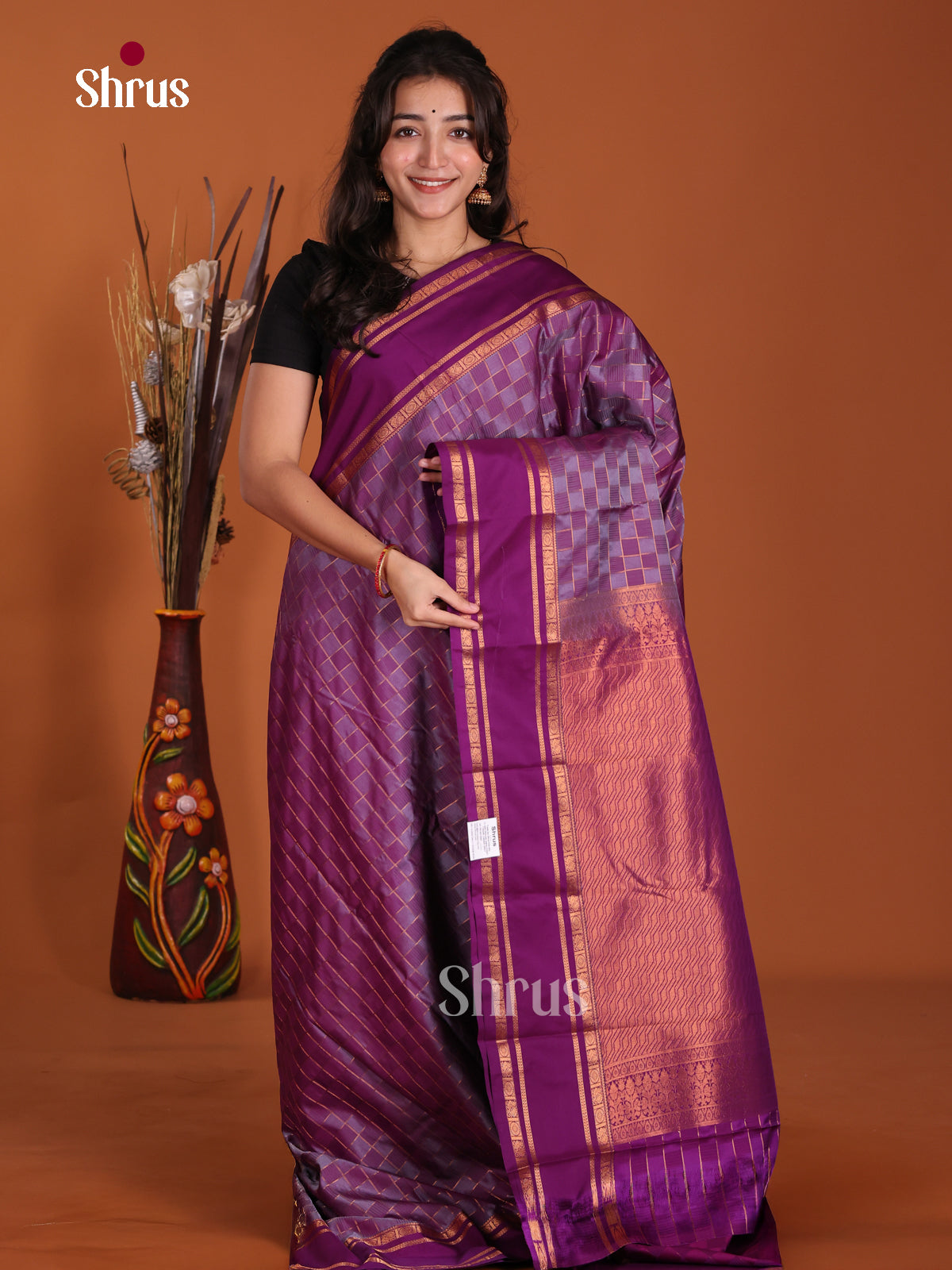 DKS17145 - Semi Kanchipuram Saree - Shop on Shrus.com