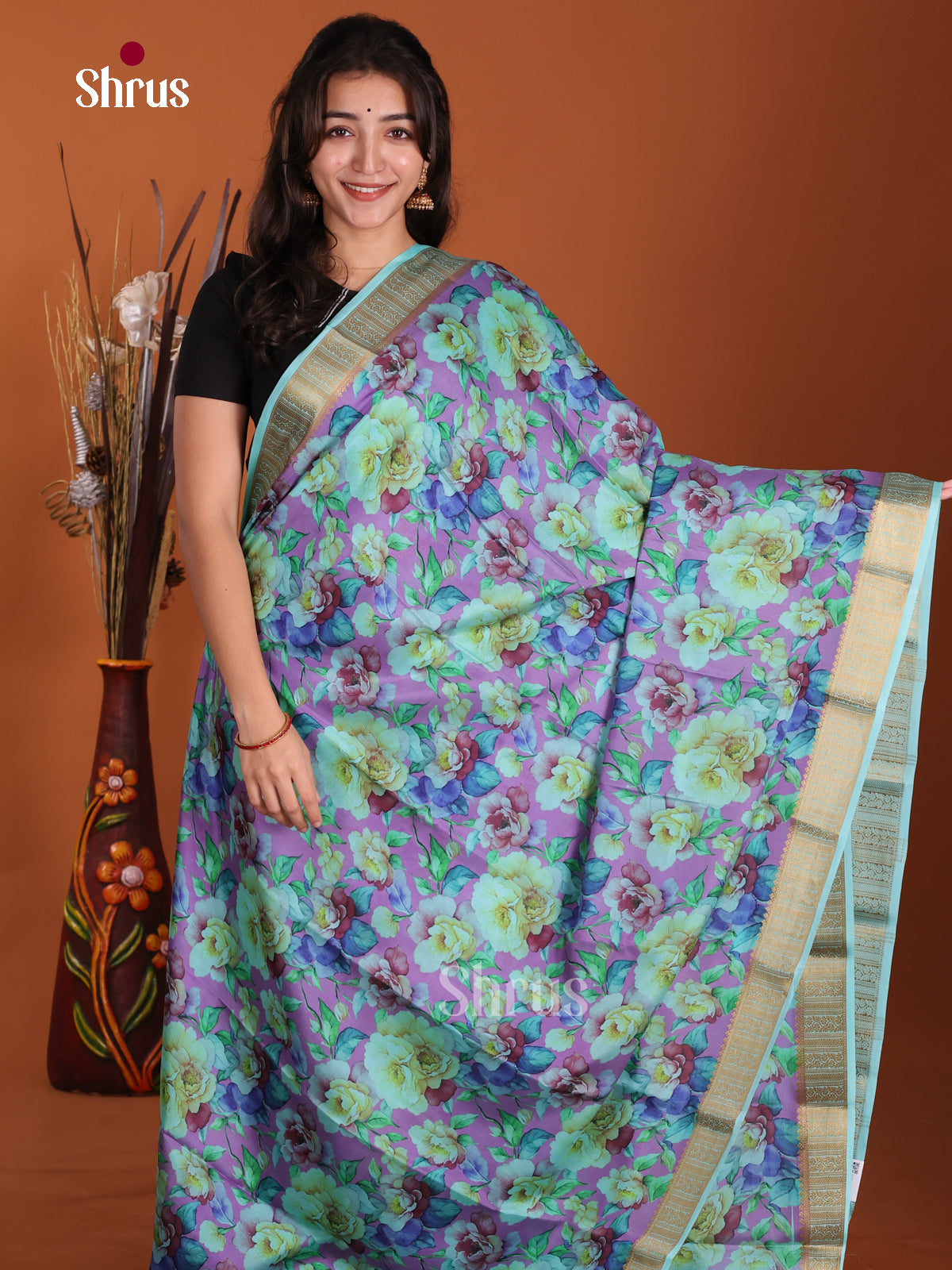 DKS18001 - Mysore Silk Print Saree