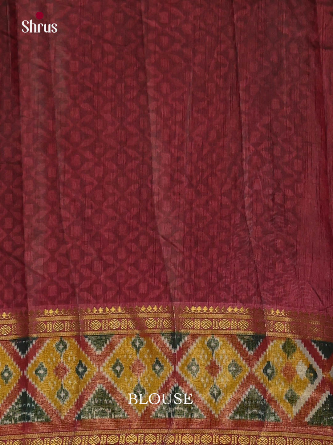 Green & Maroon - Semi Patola Saree