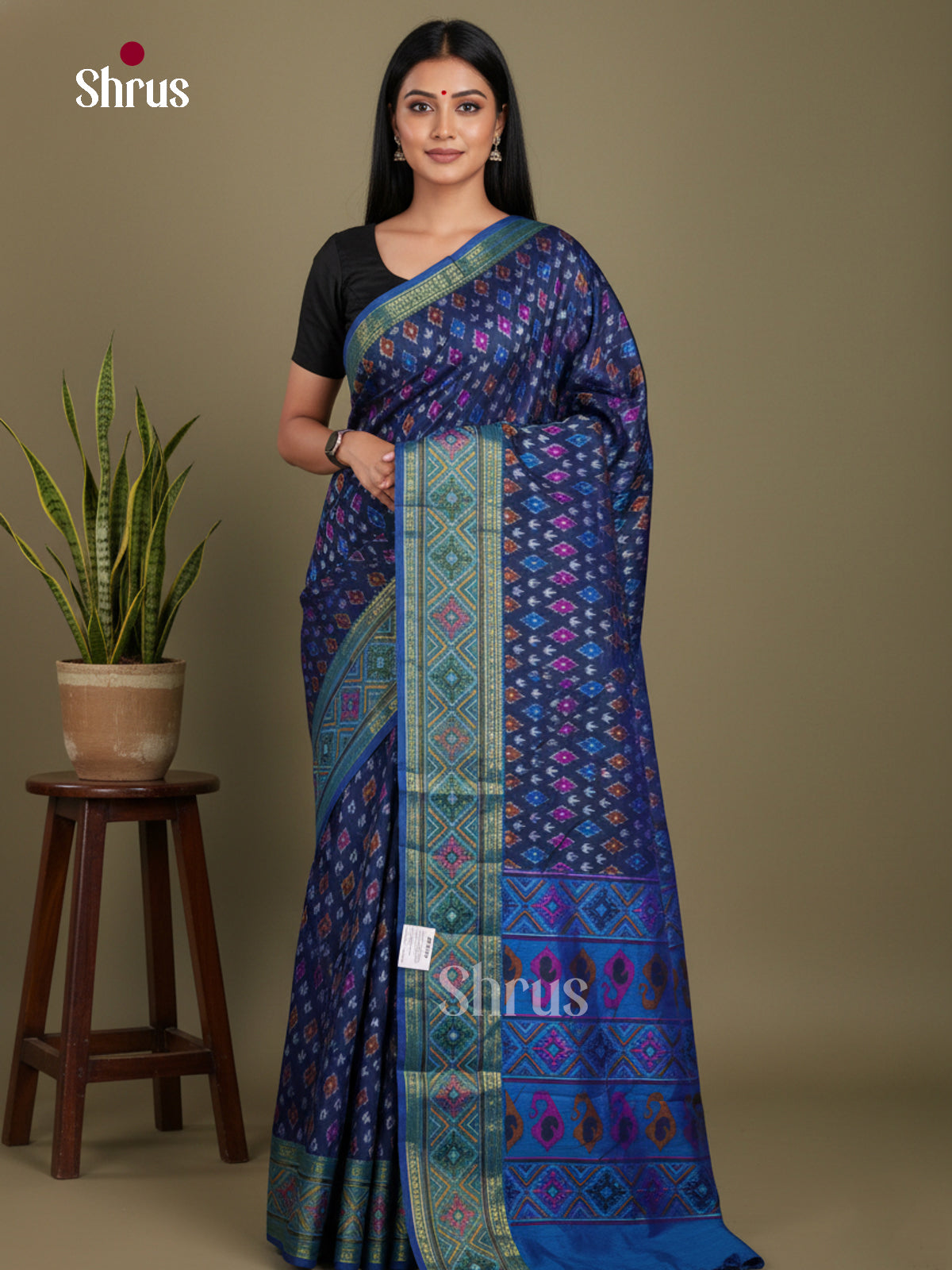 Blue - Semi Patola Saree