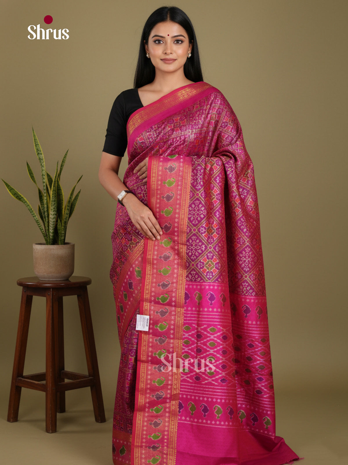 Purple & Pink - Semi Patola Saree