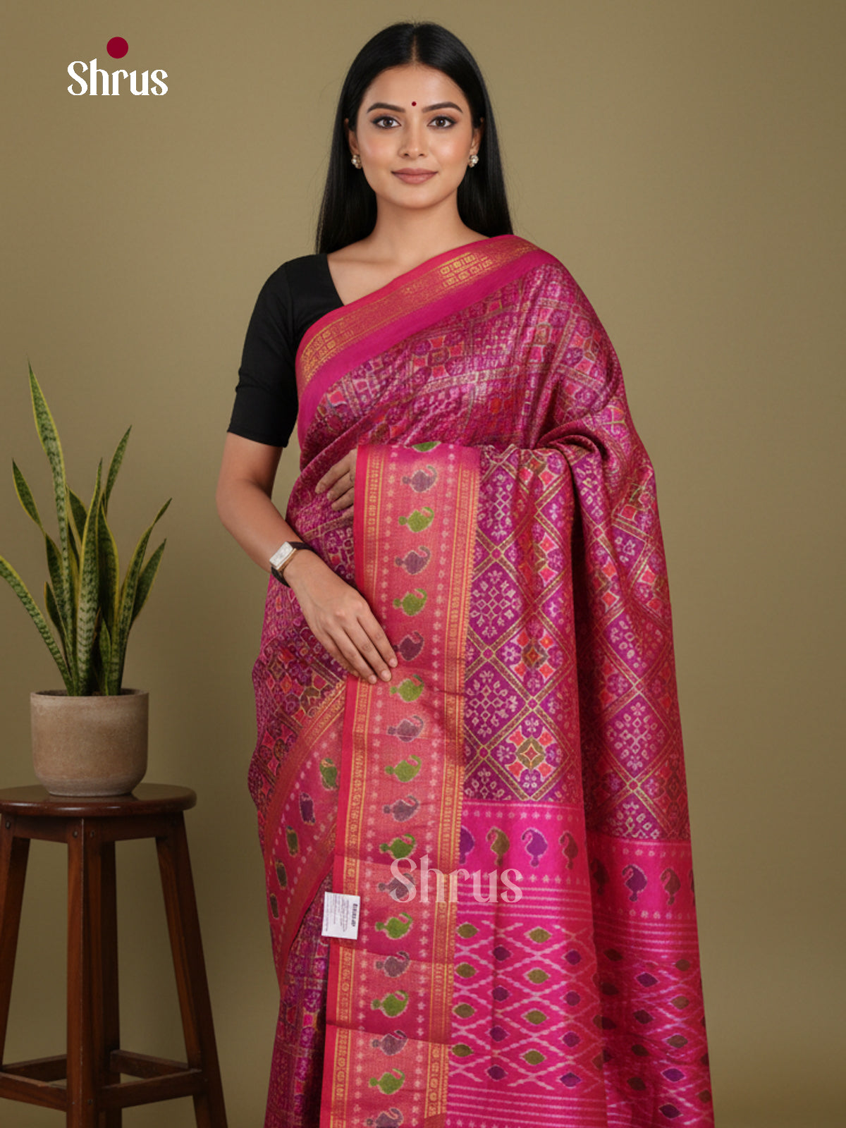 Purple & Pink - Semi Patola Saree