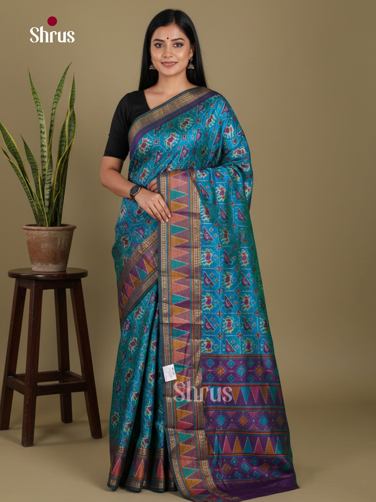 Blue & Purple - Semi Patola Saree