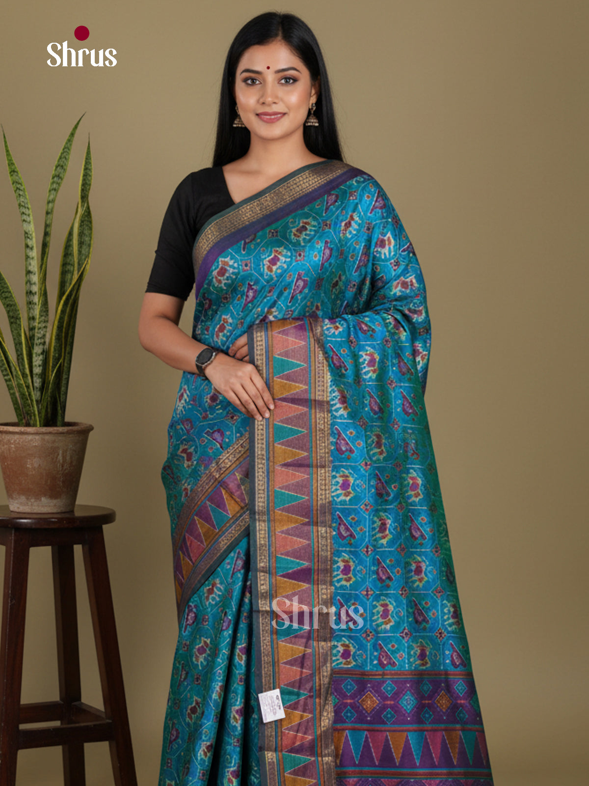 Blue & Purple - Semi Patola Saree